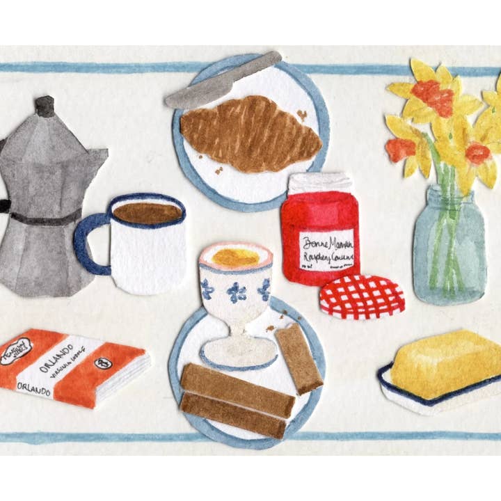 Dippy Eggs & Daffodils, Greetings Card for wholesale by Mimi Dickson