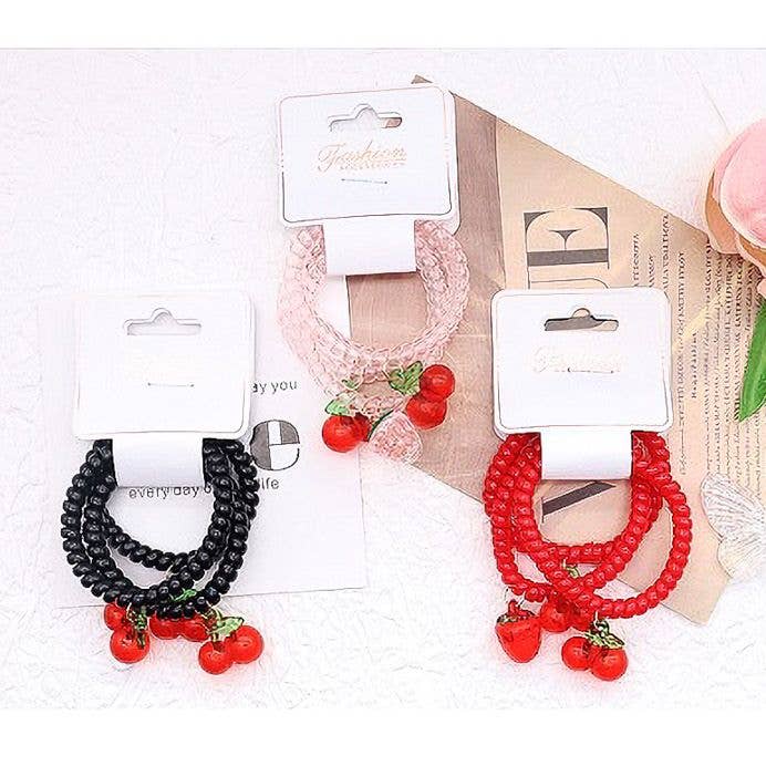 Diacly - Wholesale Beaded Bracelet - 12pk Cherry Dangle Spring Bracelet1