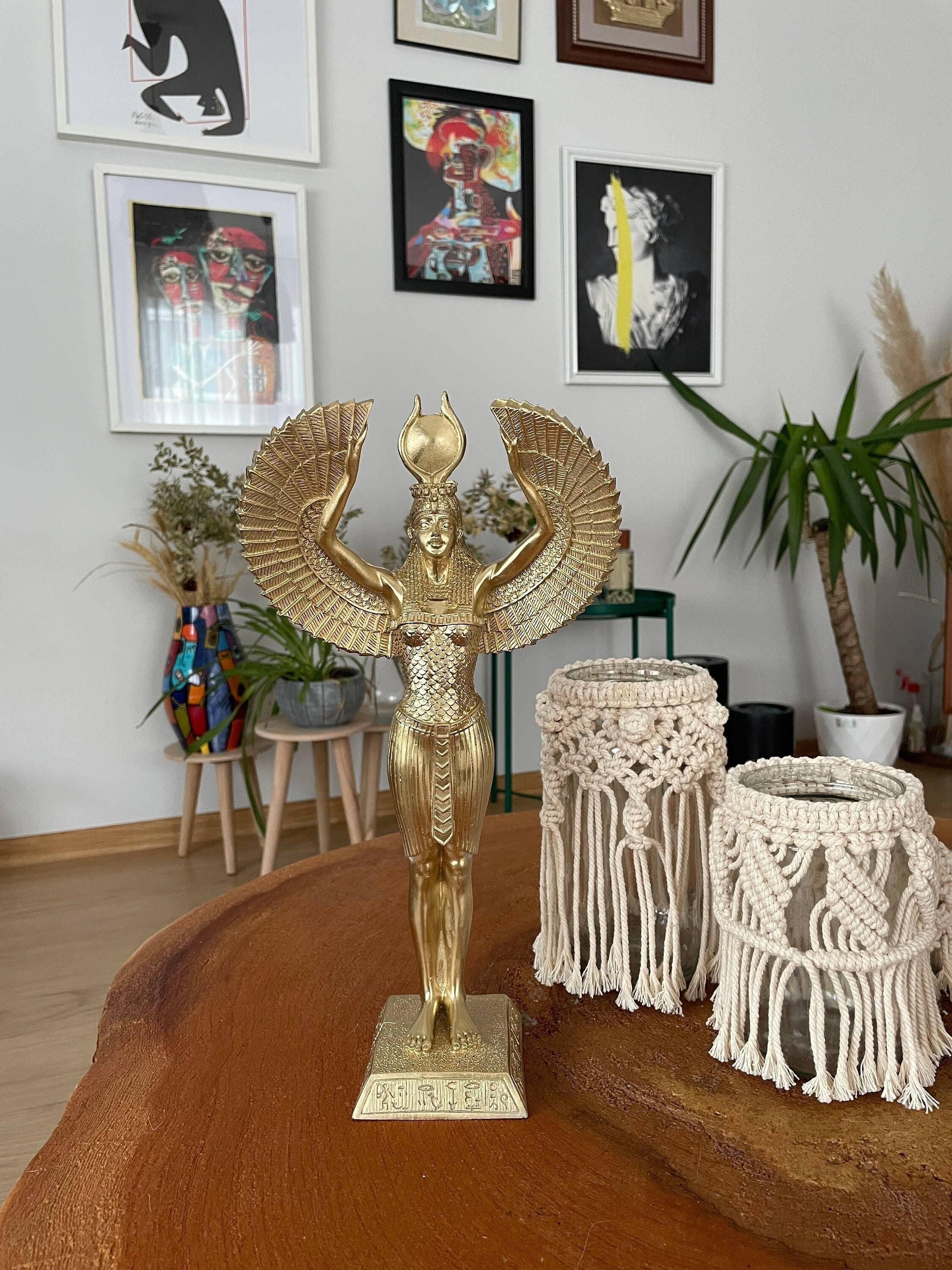 RomaArtSculptures - Wholesale Sculpture -  Isis Open Wings Statue - Gold3