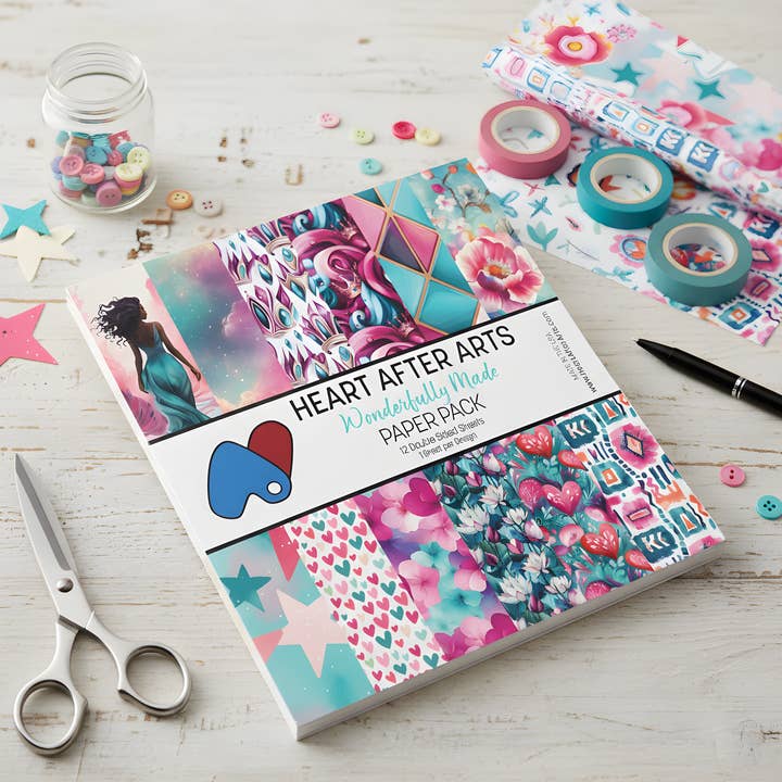 Bible Christian Faith Women's Empowerment Scrapbook Paper #1 for wholesale by Heart After Arts