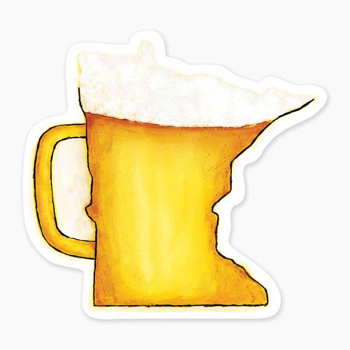 MN Beer - Autocollant artistique de 3 pouces pour la vente par Nice Enough Stickers
