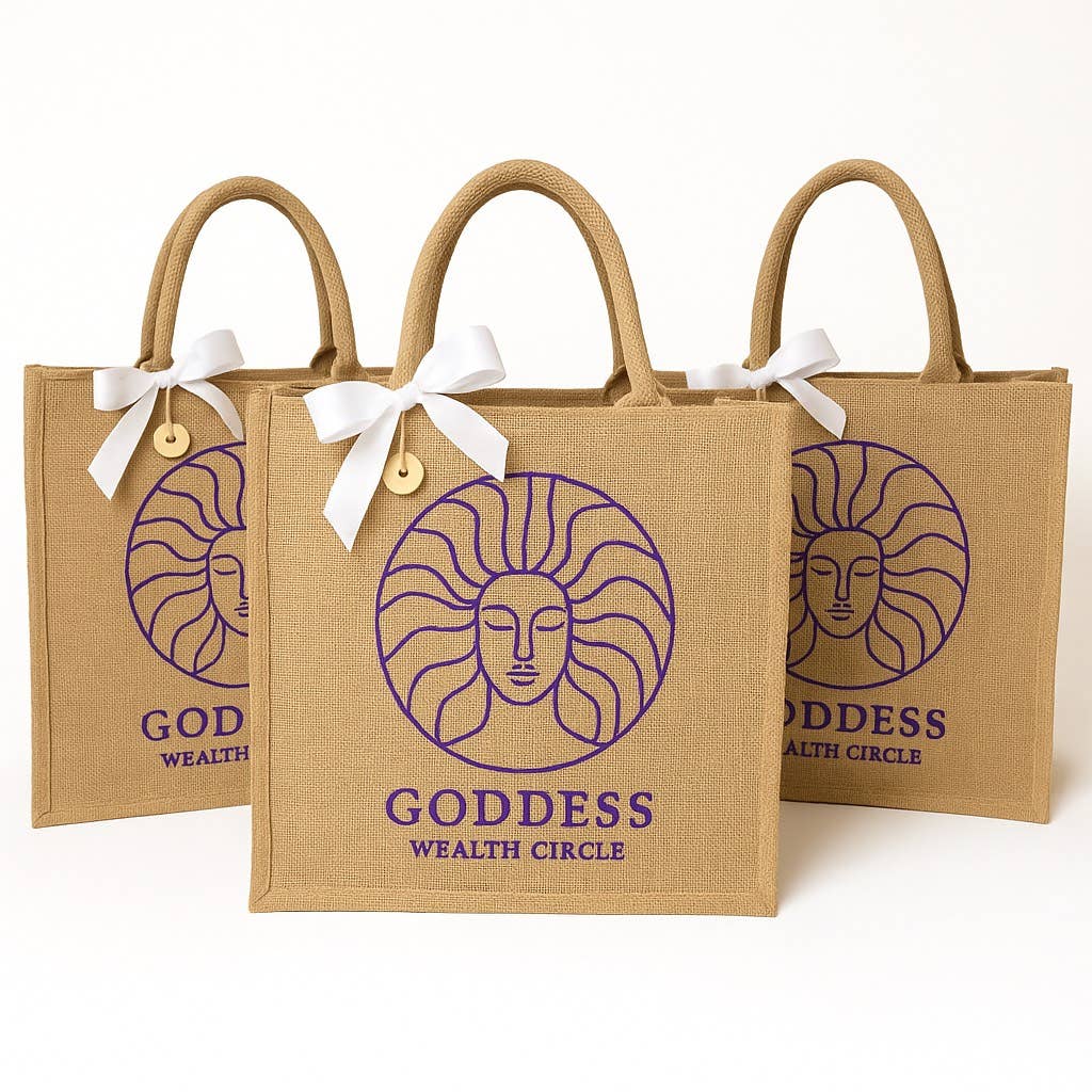 Sisters G Kids - Wholesale Gift bag - Custom Logo Jute Tote Bag with Bow – Wholesale Eco Gift Bag 1