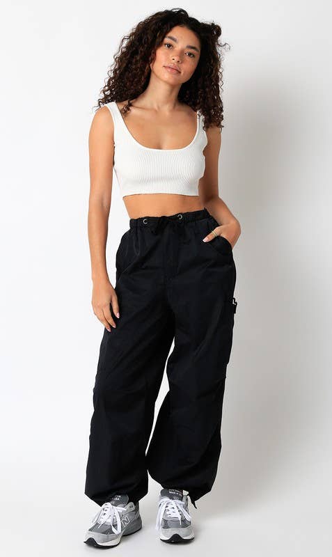 Black Rowen Parachute Pants for wholesale on Faire1