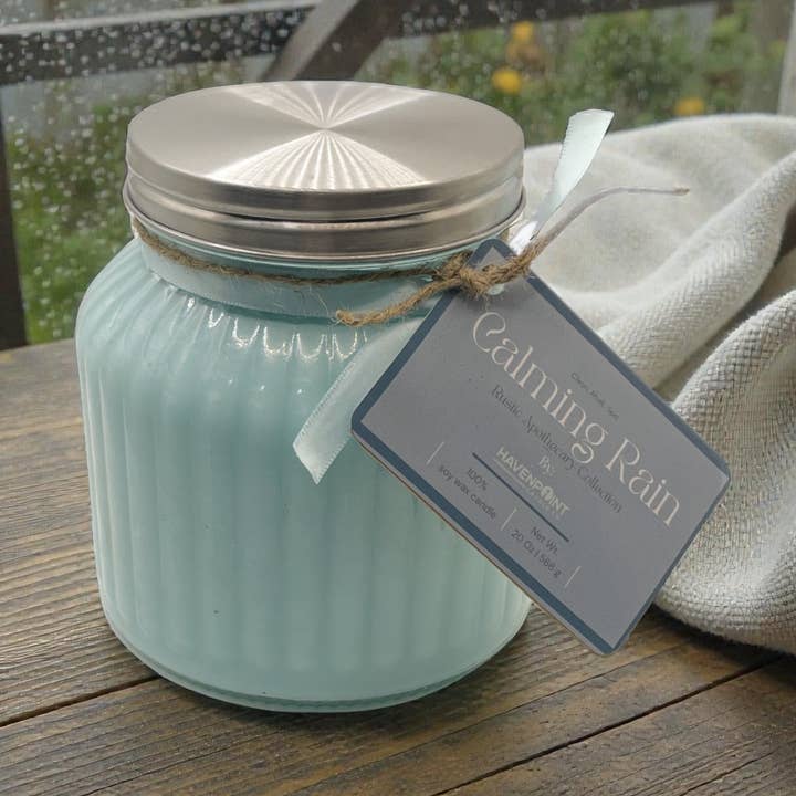 Calming Rain – Rustic Hand Poured Candle for wholesale by Havenpoint Candle Company