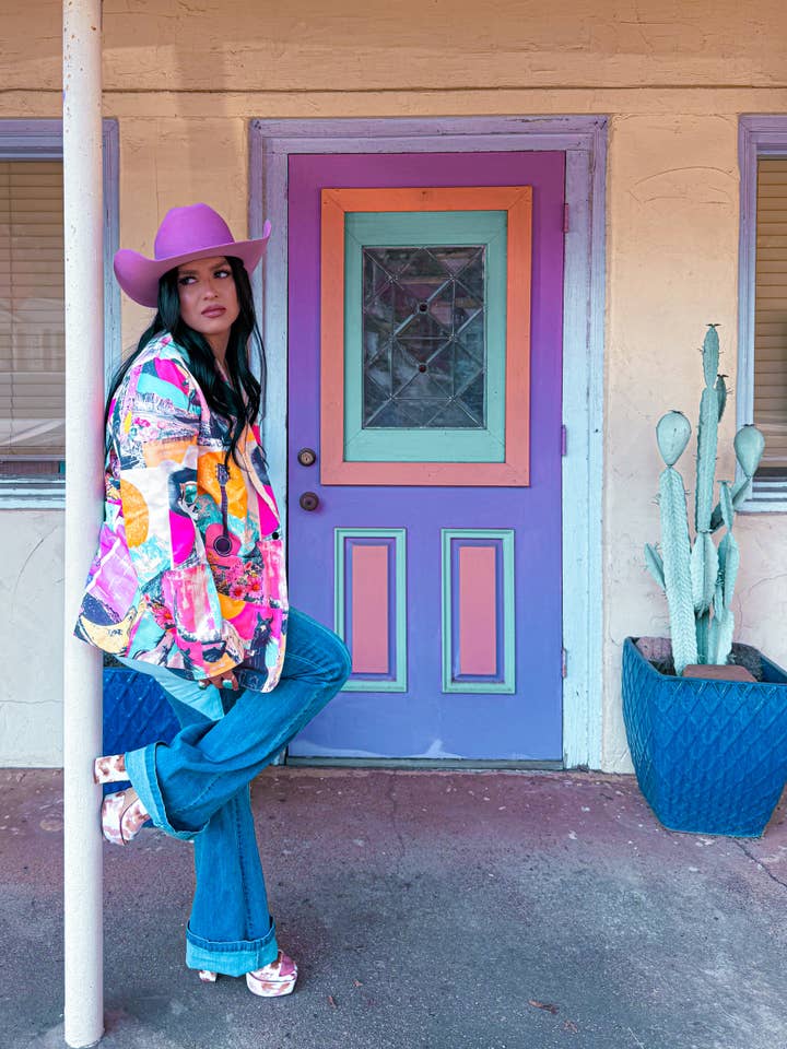 BAHA RANCH WESTERN WEAR - Wholesale Blazer - Women's - Baha Ranch Retro Pop Western Collage Blazer11