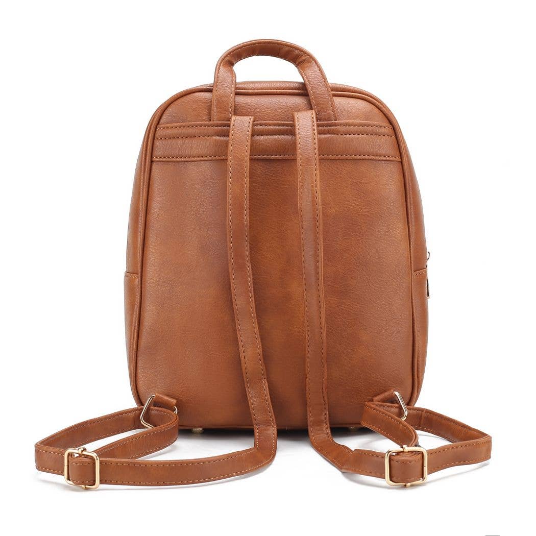 MKF Collection – Engroshandel Rygsæk - Dame – Roxane Vegan Læder Kvinders Rygsæk og Wristlet Pouch- 311