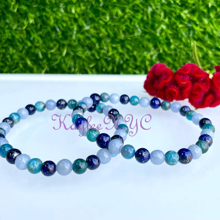 KayleeNYC - Wholesale Beaded Bracelet - Angelite Apatite Lapis Lazuli 6mm Healing Bracelets1