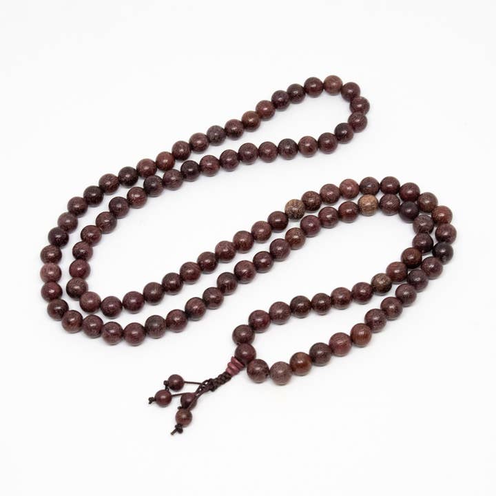 Purpleheart Wood Zen 108 Bead Mala Prayer Beads - 8mm for wholesale by Namu Baru Inc.