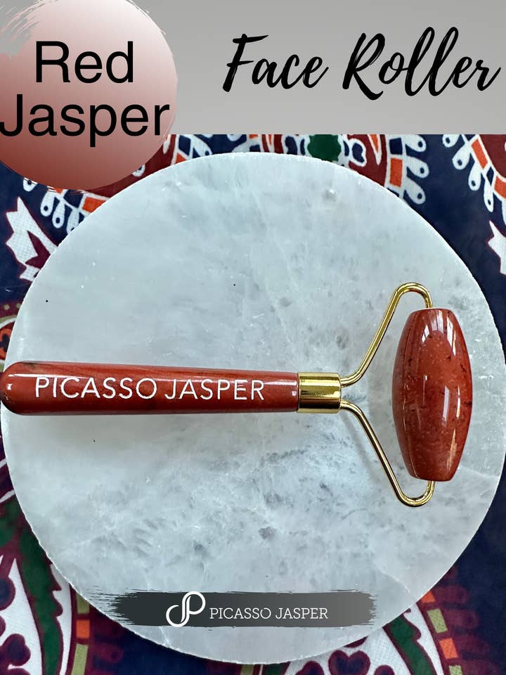 Red Jasper, Reiki Infused, Grounding Face Roller for wholesale by Picasso Jasper