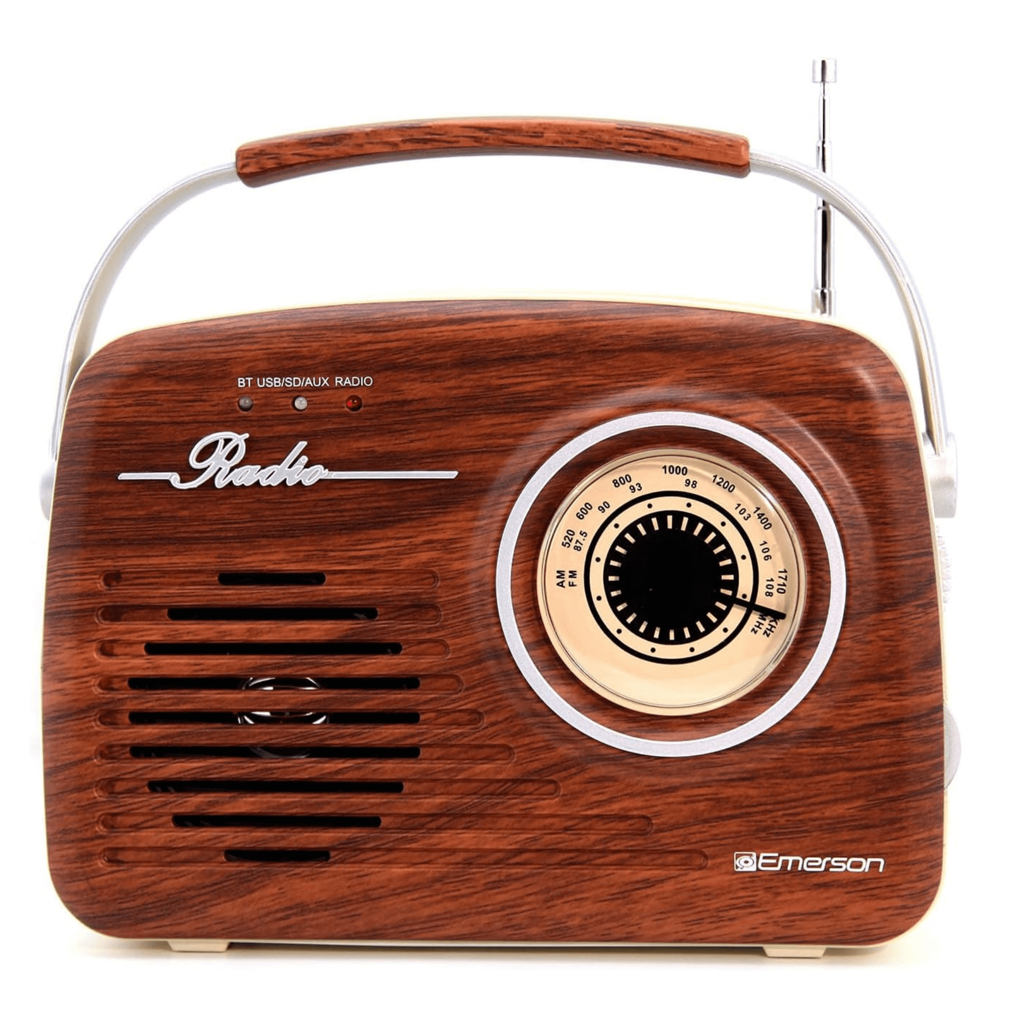 JupiterGear Home - Vente Haut-parleurs - Radio portable rétro Emerson avec batterie rechargeable20