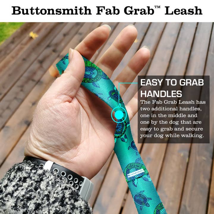 Turtles Fab Grab Leash - Made in USA - Three Handles for wholesale by Buttonsmith