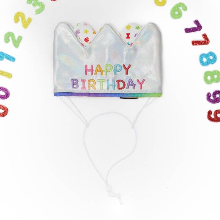 Custom Number Happy Birthday Pet Crown for wholesale by PetLondon