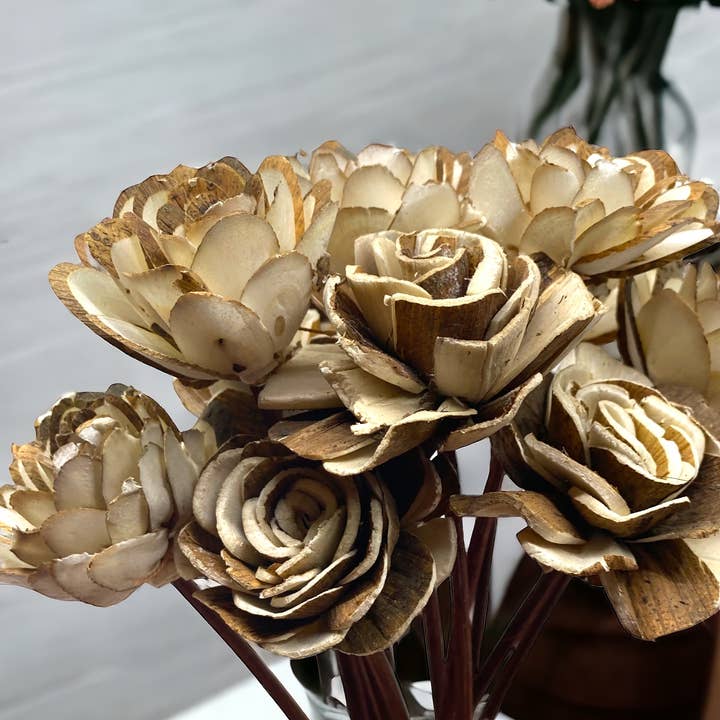 Sunsum Intentional Living - Wholesale Artificial Flowers - Assorted Mini Sola Wood Flower, 9” Rattan Wood Reed Diffuser2