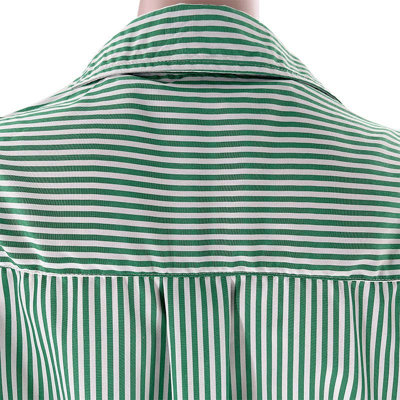 Rosa Clothing - Wholesale Top & Short Set (NOT Loungewear) - Women's - classic striped long sleeve shirt & short set holiday dressy8