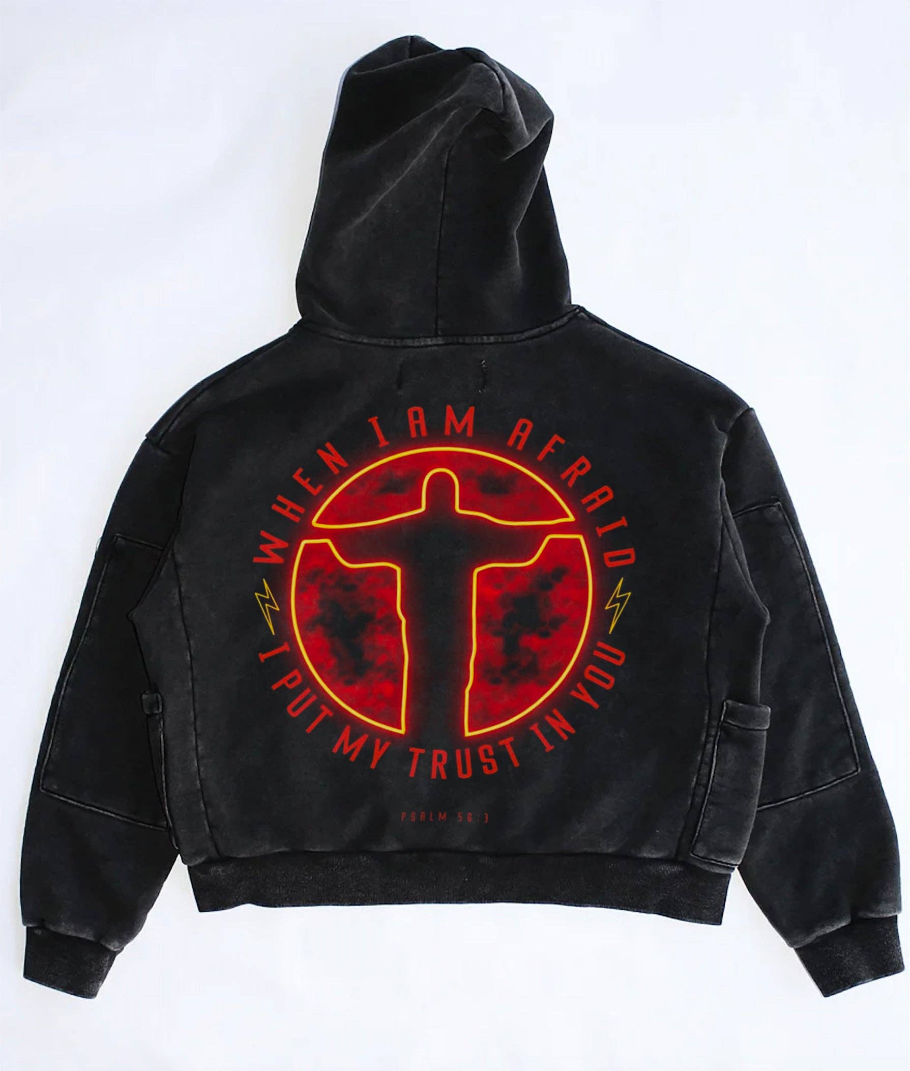 Noir Vintage Sweat à capuche charpentier en vente sur Faire5