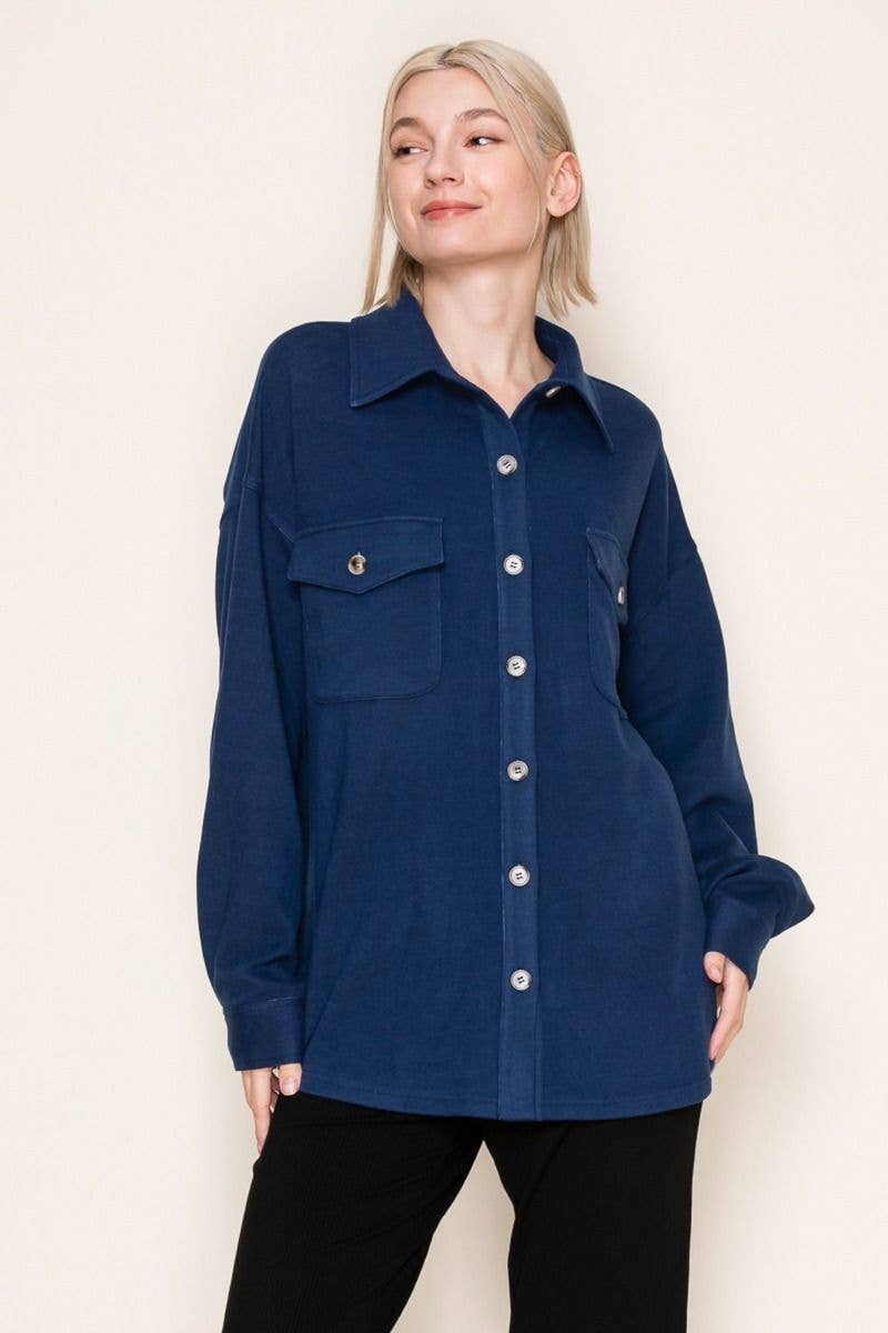 White Birch – Engroshandel Skjortejakke/shacket – til kvinder – T10369 Langærmet Solid Strikskjorte18