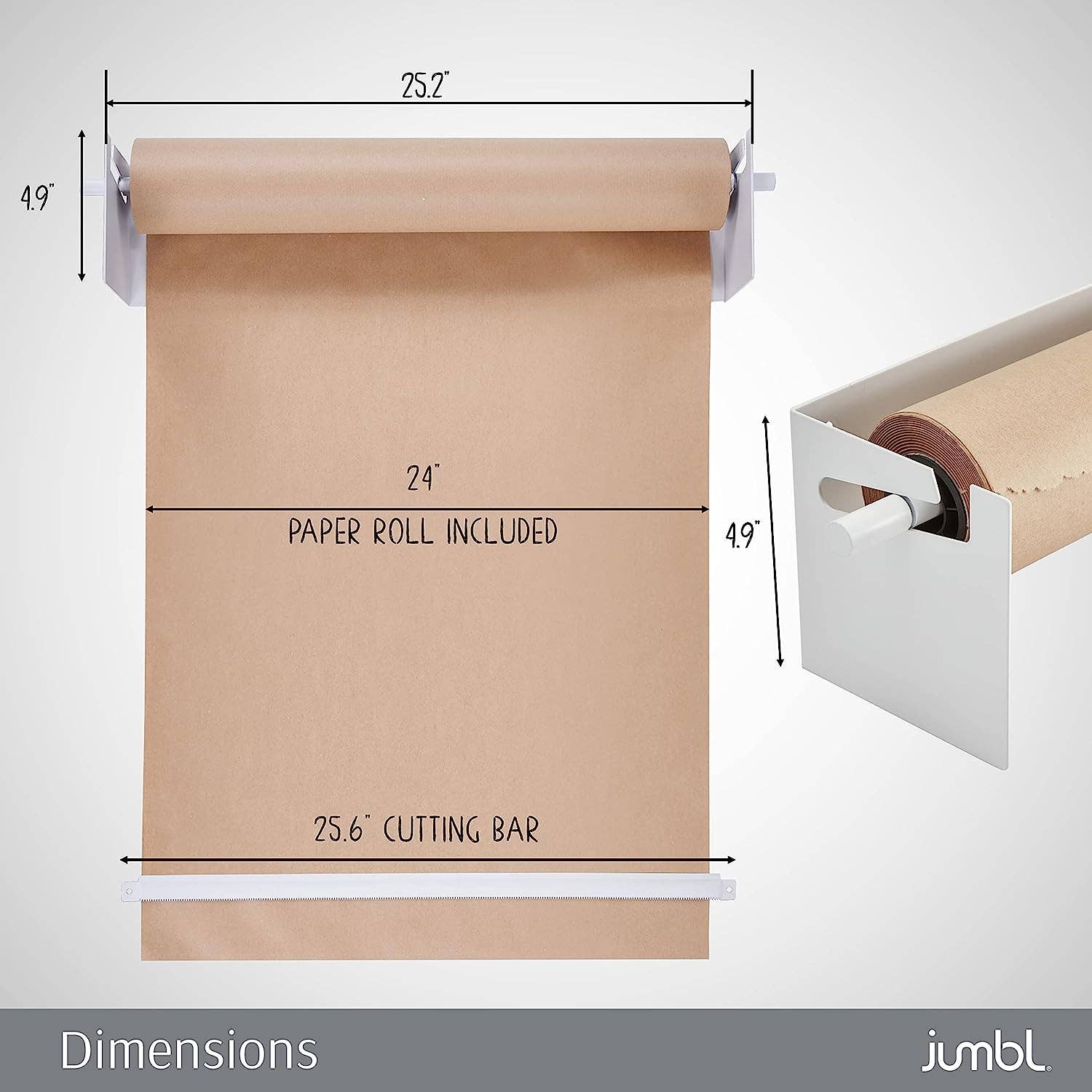 Jumbl – wholesale Paper towels – Wall Mounted Kraft Paper Dispenser with Cutter (White)14