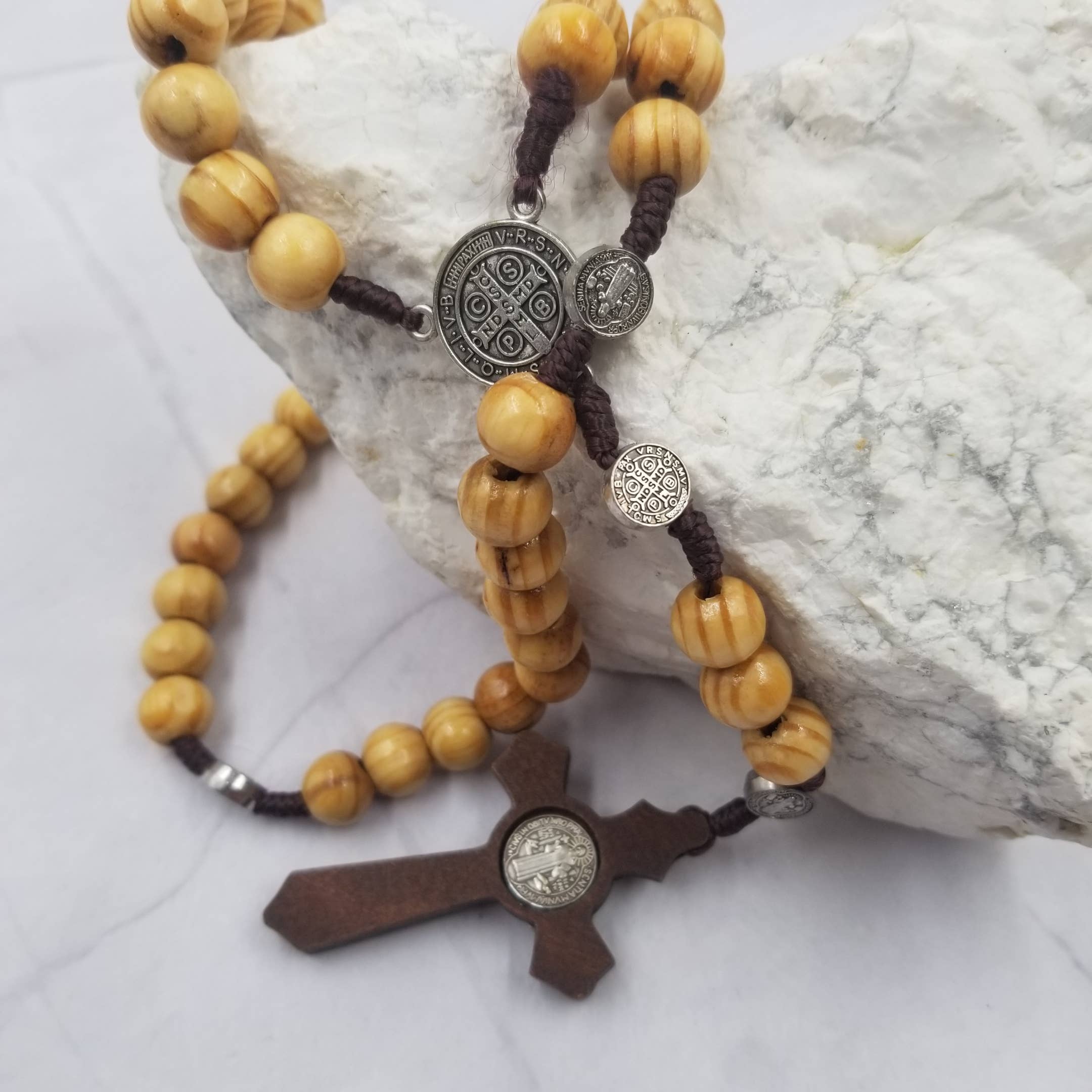The Pretty Jewellery - Wholesale Prayer Beads Necklace - Wooden Rosary Cross Necklace1