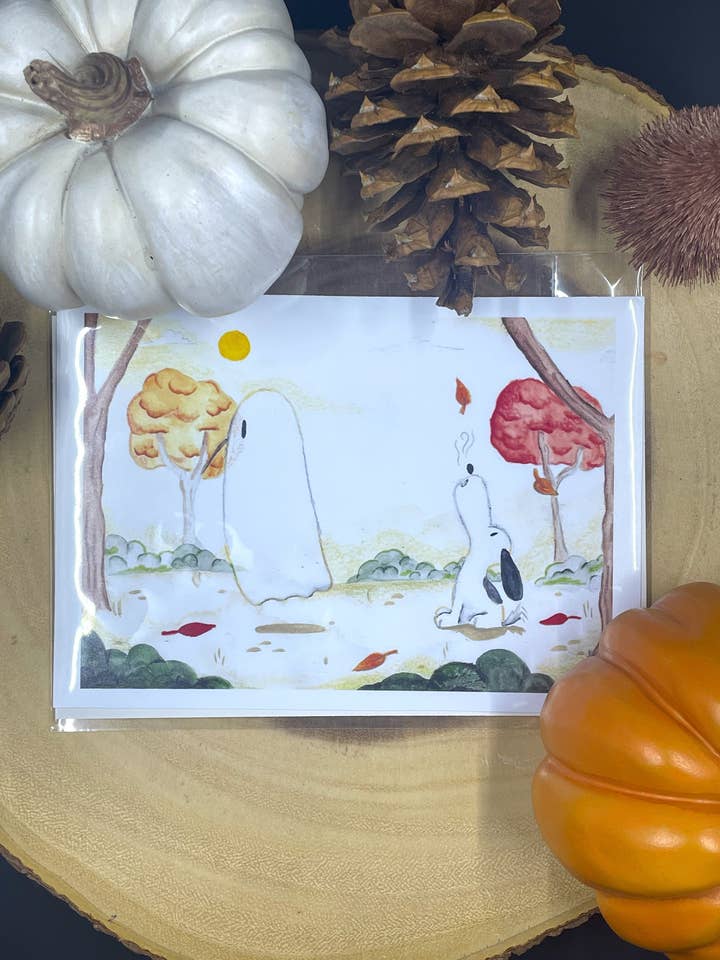 Fall Pal Watercolor Print for wholesale by Burning Branches Creatives