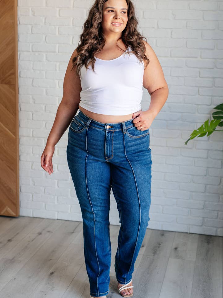 Avenue Wholesale - Wholesale Jeans - Women's - Judy Blue High Rise Center Seam Detail Straight Jeans