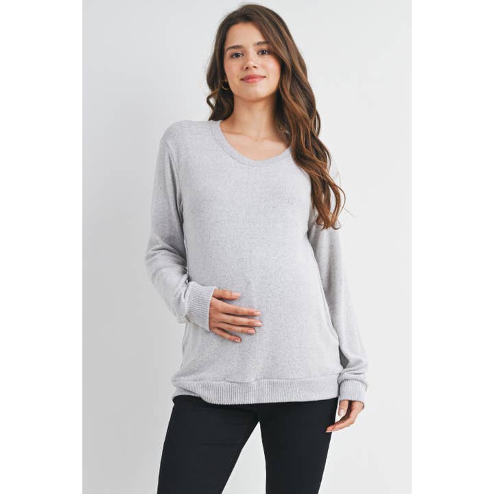 Hello Miz - Wholesale Nursing Top - Maternity - V-Neck Double Layer Maternity Nursing Pullover Top8