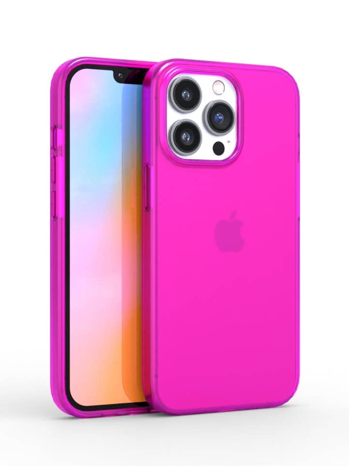 Neon Pink Crystal Clear iPhone Case for wholesale by Felony Case