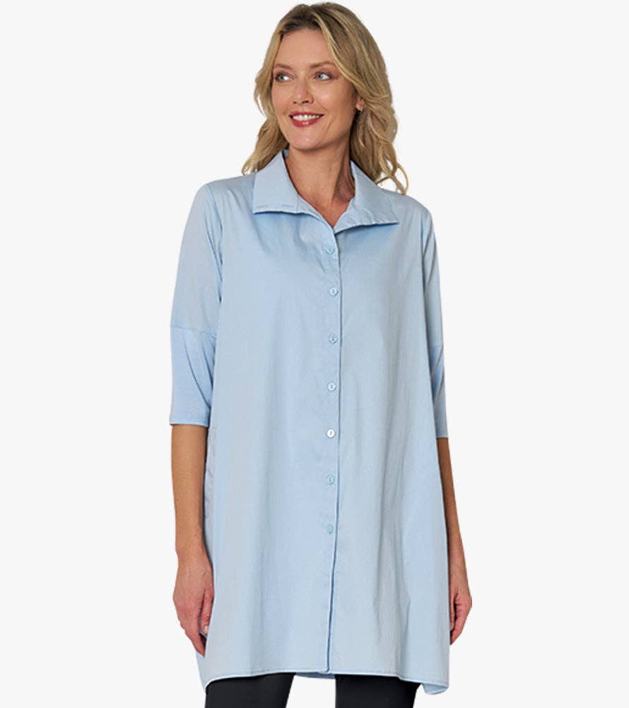 Stella Carakasi - Wholesale Tunic - Women's - Women's 3/4 Sleeve A-Line Cotton Poplin Tiburon Tunic Icon57
