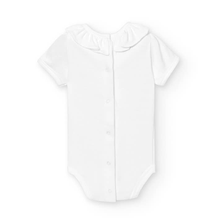 Babidu - Wholesale Bodysuit (Non-Footed) - Baby - 1X1 Short Sleeve Ruffle Neck Baby Bodysuit4
