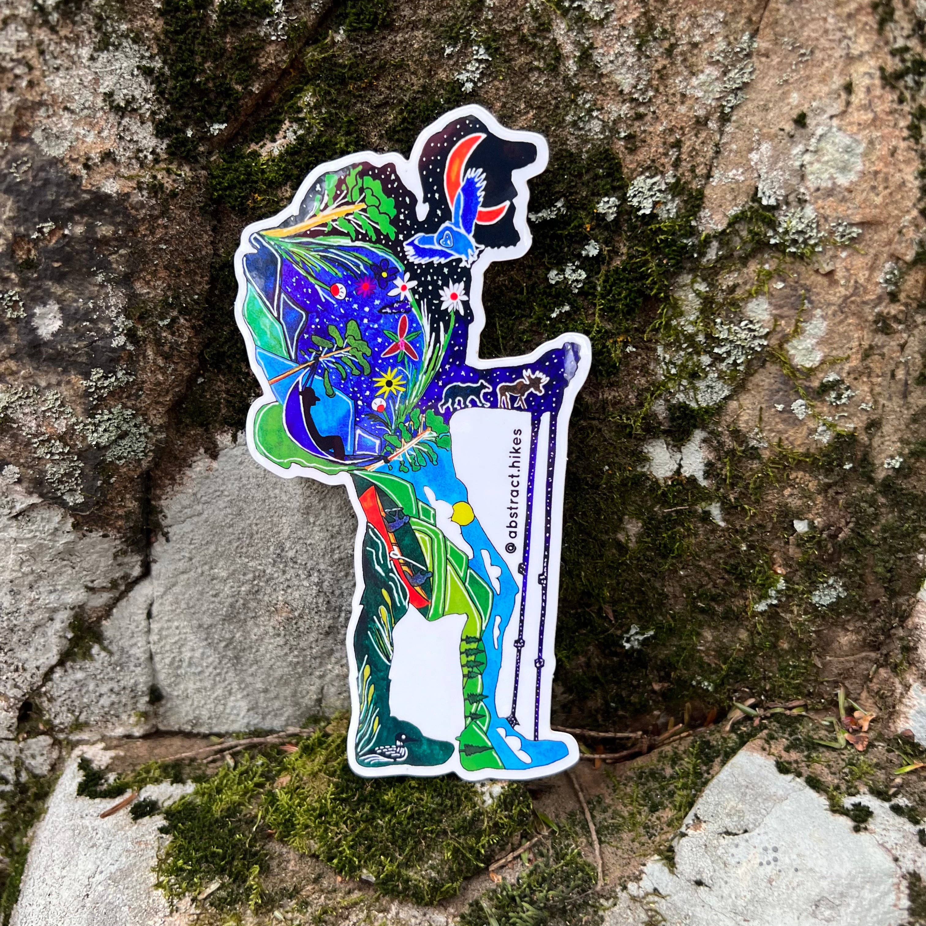 Abstract Hikes - Wholesale Sticker - Hiking Sticker: "Maine Hiker"3