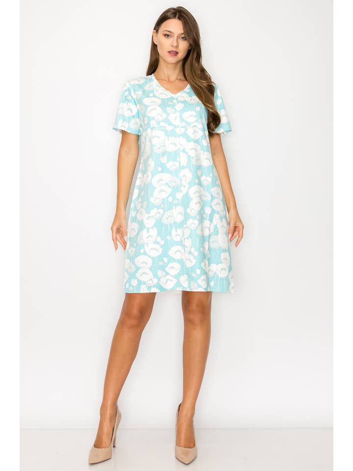 Joh Apparel - Wholesale Dress - Women's - Audrey Print Dress V Neck with Pockets