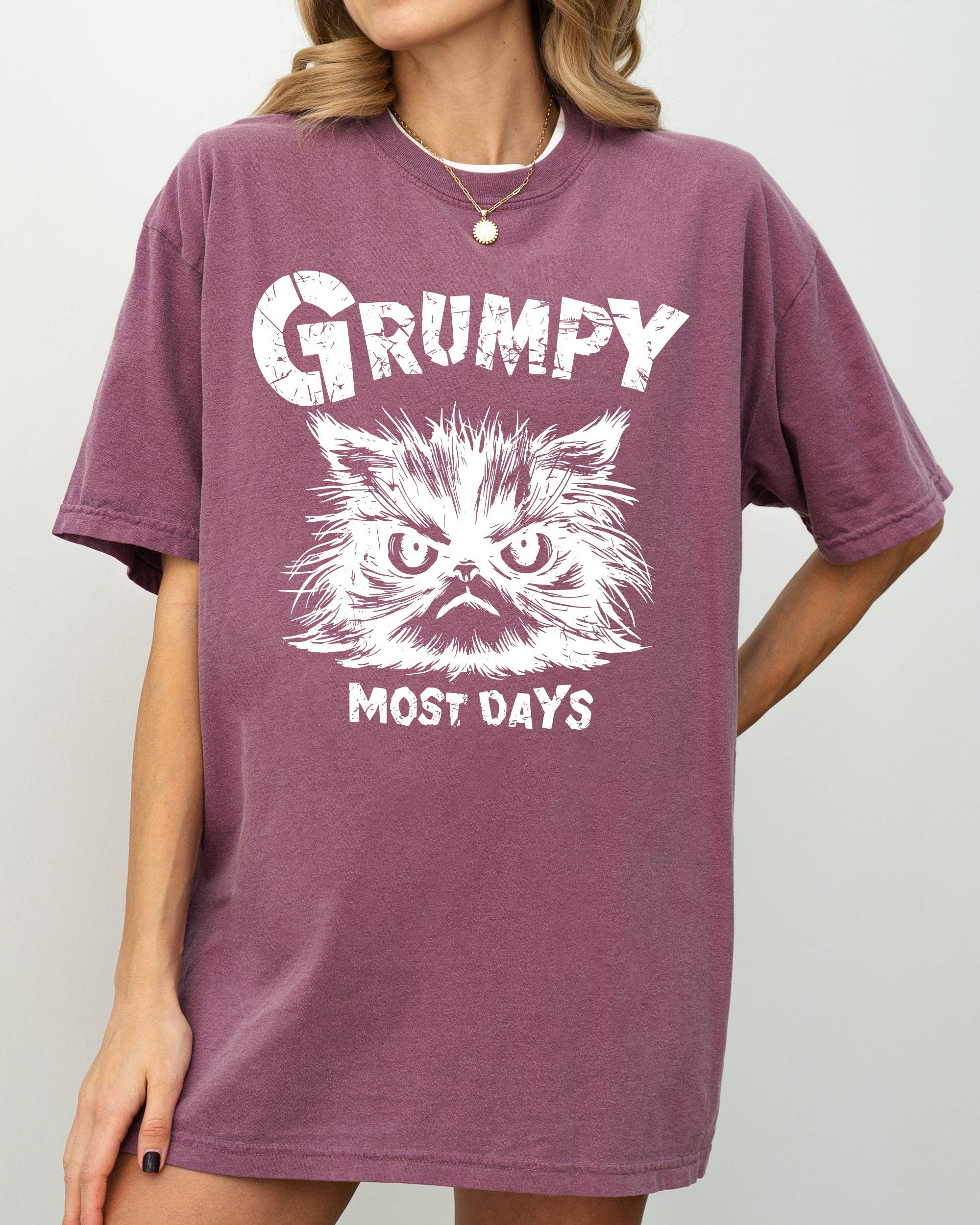 Refinery Number One LLC - Wholesale Tunic - Women's - Grumpy Cat, Funny, Snarky, Sarcasm, Grumpy Most Days Shirt0