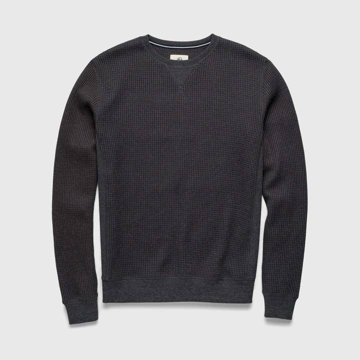 Butch Waffle Thermal Crewneck - Charcoal Heather for wholesale by SURFSIDESUPPLY