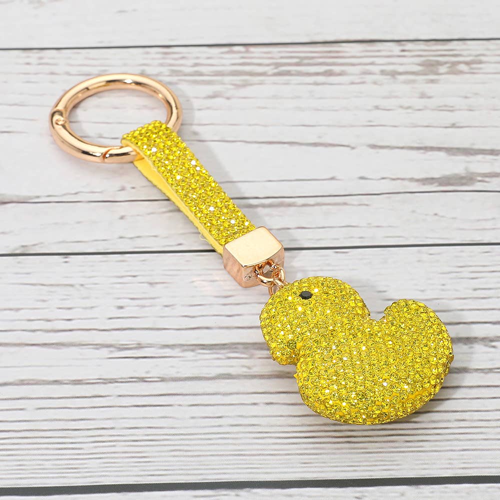 Sensibling Corp. - Wholesale Keychain - Women's - Bling Studded Duck Keychain / Bag Charm0