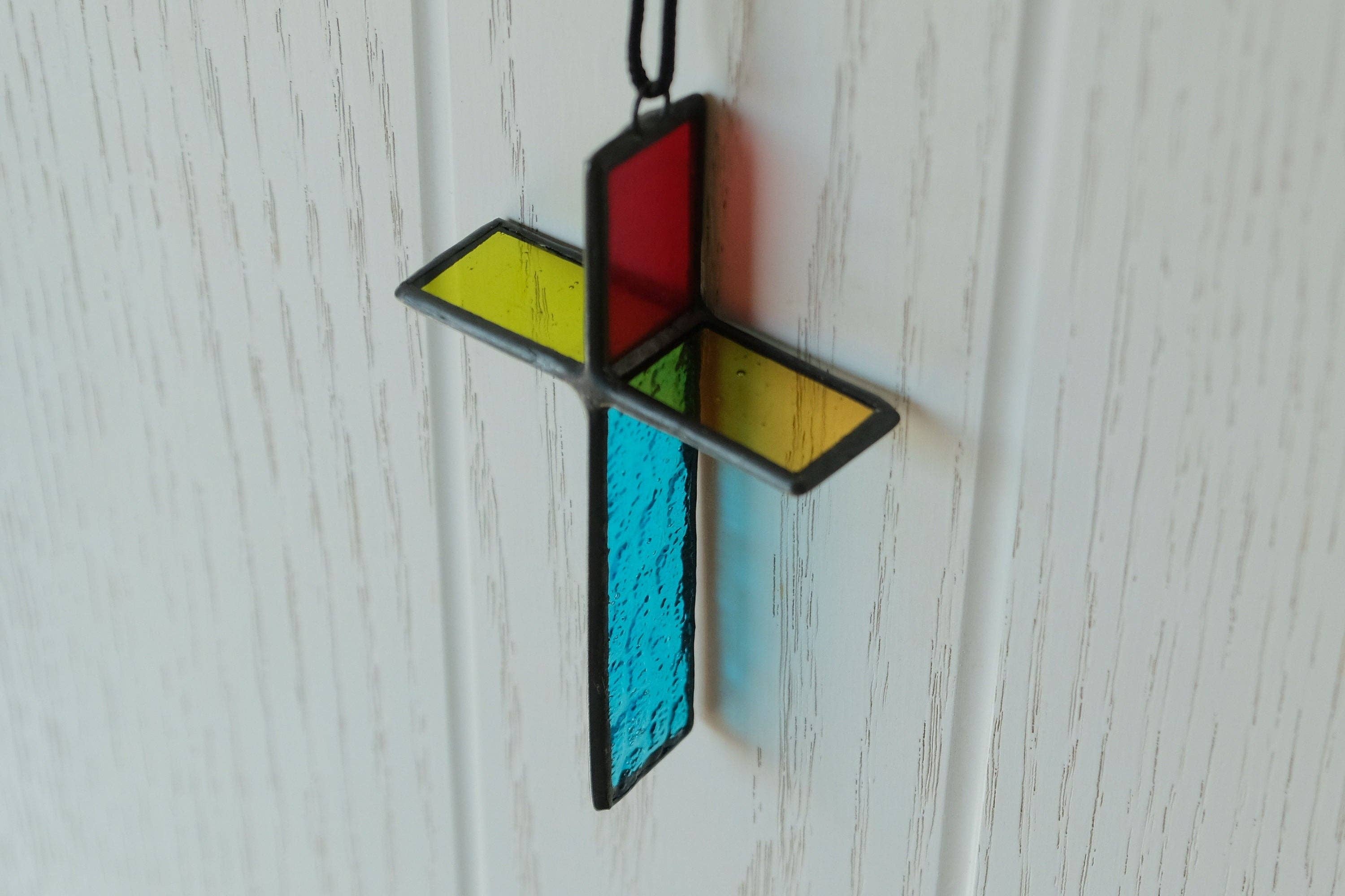 LuminaSalina - Wholesale Suncatcher - Sun Catcher - Christian Cross Stained Glass Jesus Christ Christian Gift Car Charm Home Decor3