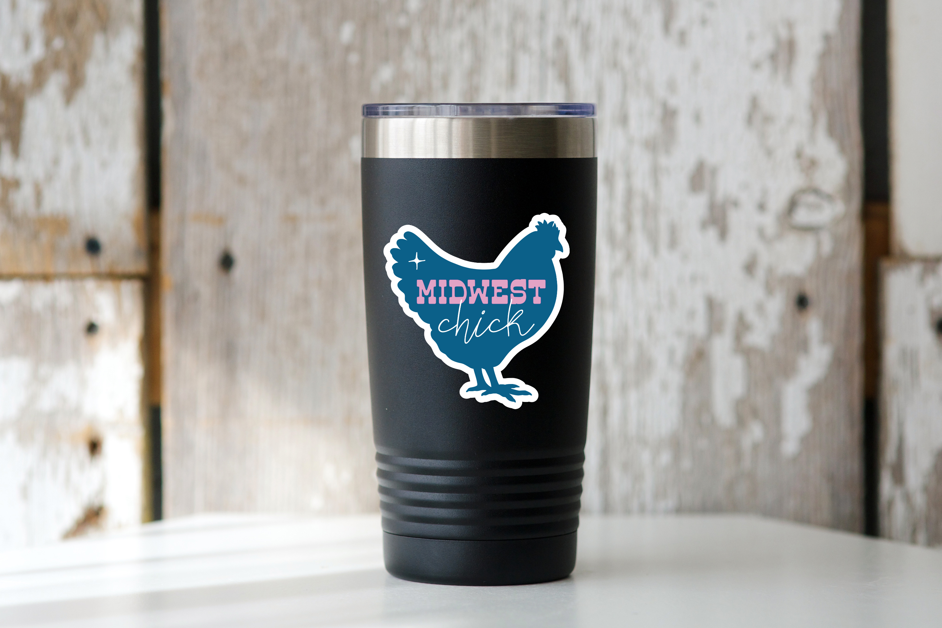 Yarnival - Wholesale Sticker - Midwest Chick Sticker - state, home, local, girl, chicken1