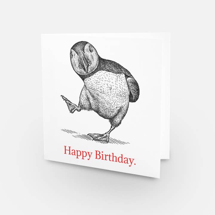 Happy Birthday Puffin Card for wholesale by Fairely