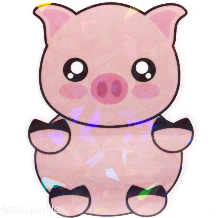 Kawaii Pig Sticker for wholesale by Fan Sparkle