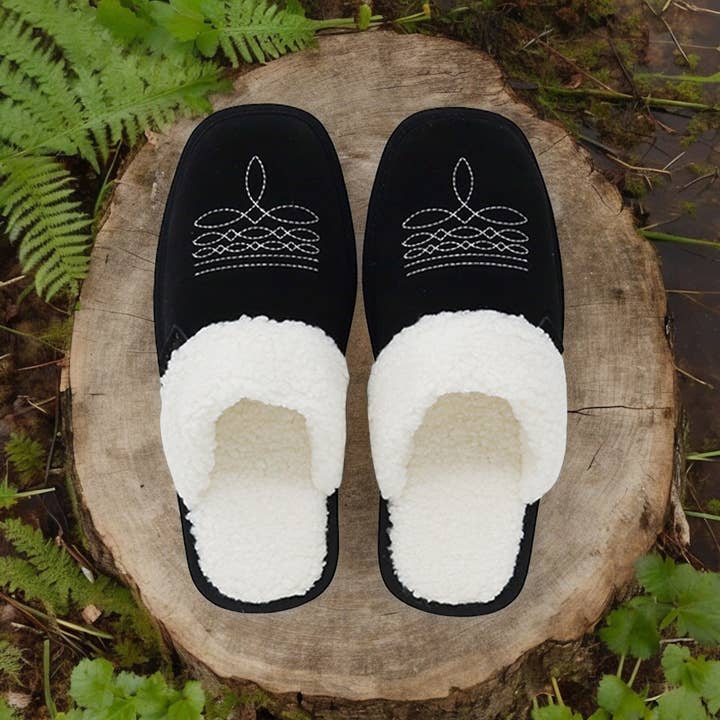 Seriously Shea - Wholesale Slippers - Women's - Western Cowgirl Inspired Dolly Slippers | Raven (black)