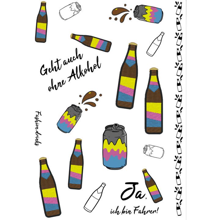 Fashion Drinks - Venta al por mayor Tatuajes temporales - Cola Mix | Tatuajes adhesivos sostenibles