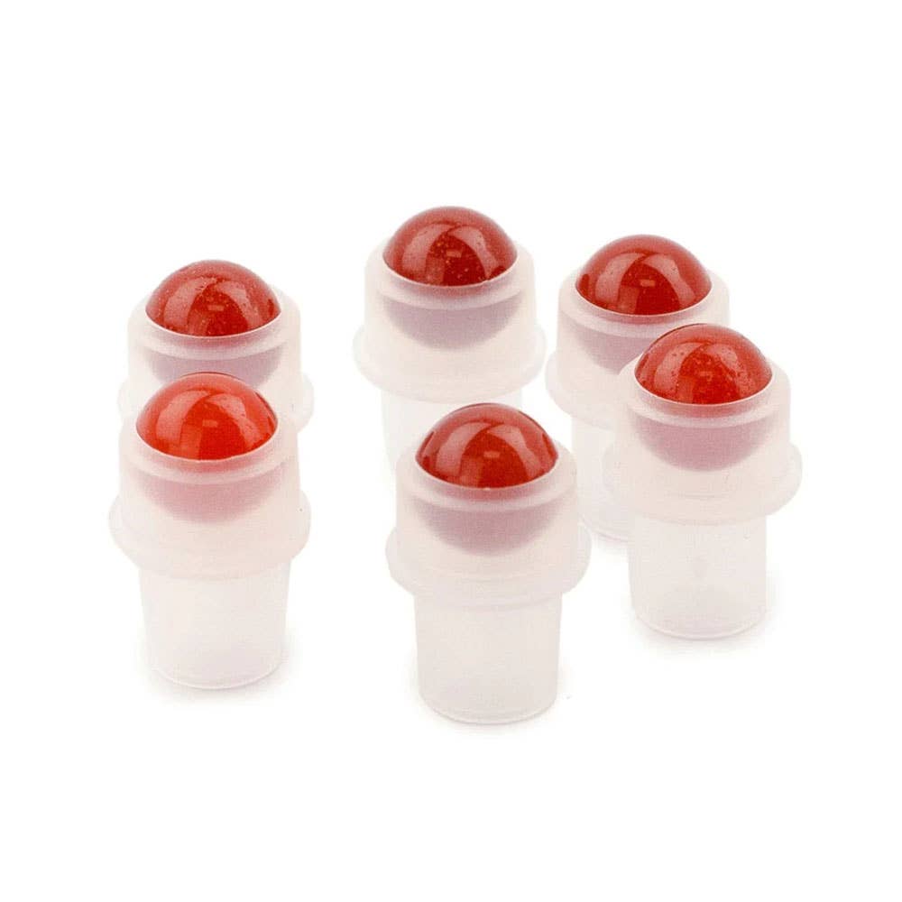 Ancient Wisdom – wholesale Essential oil holder – Gemstone Roller Tip for 5ml Bottle - Red Jasper0