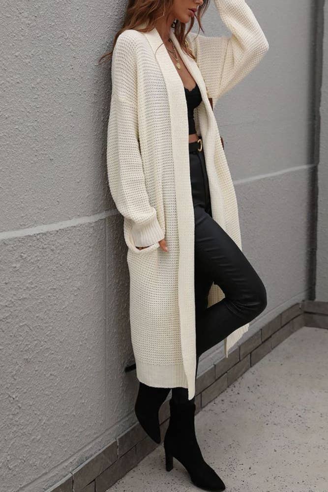 UNISHE - Wholesale Cardigan - Women's - Plain Long Length Open Sweater Cardigans MY0212