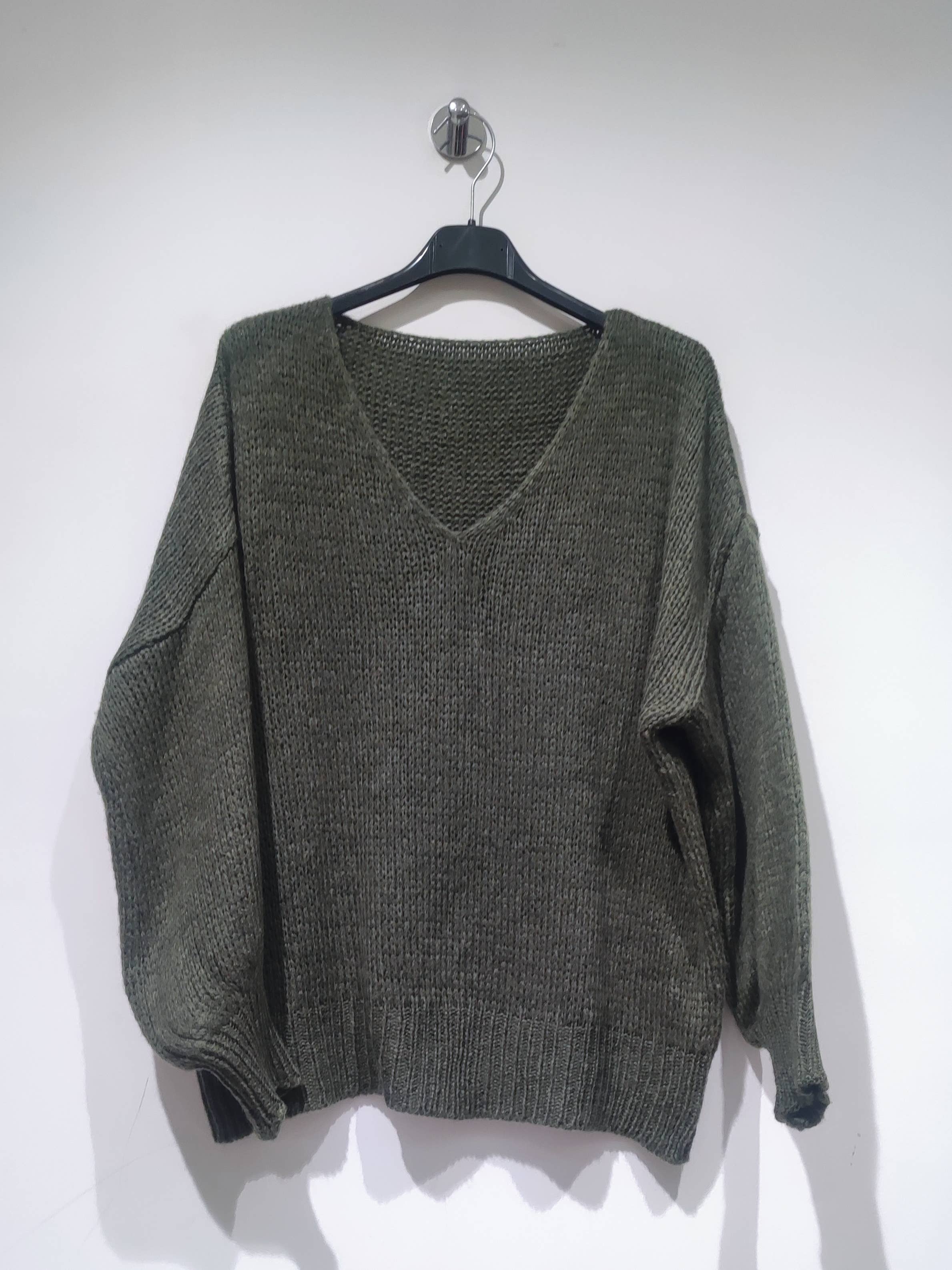 Pomelo paris - Wholesale Tunic Sweater - Women's - ROMA V-Neck Sweater AH265