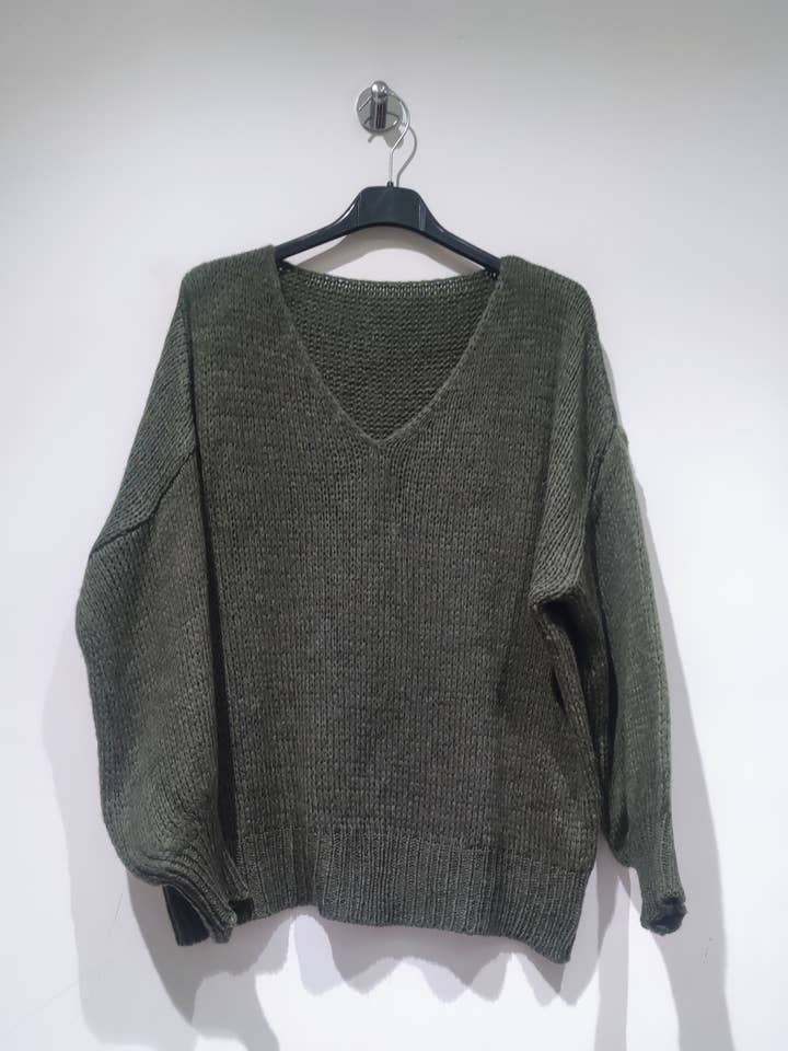 Pomelo paris - Wholesale Knit Sweater - Women's - ROMA V-Neck Sweater AH26 - Pack of 12 PCS9