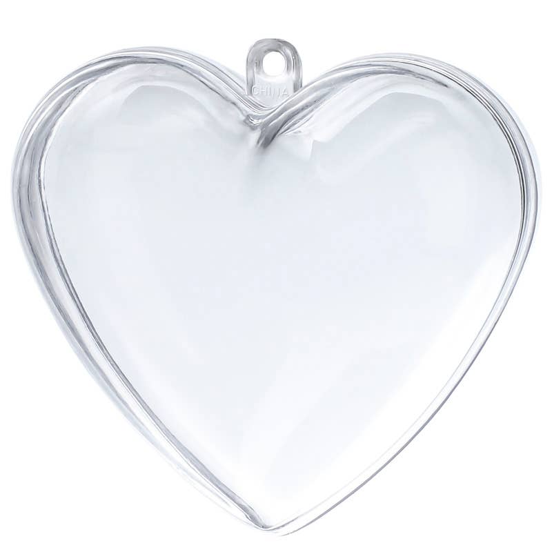 Factory Direct Craft – wholesale Ornament set – 60mm (2.36 in) Clear Acrylic Fillable Heart Ornament 6