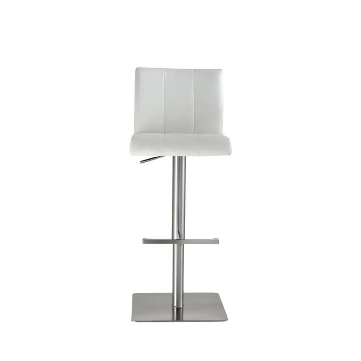 Tristan - Silver Steel - Ice White Bar Stool for wholesale by Stoolz By Divani