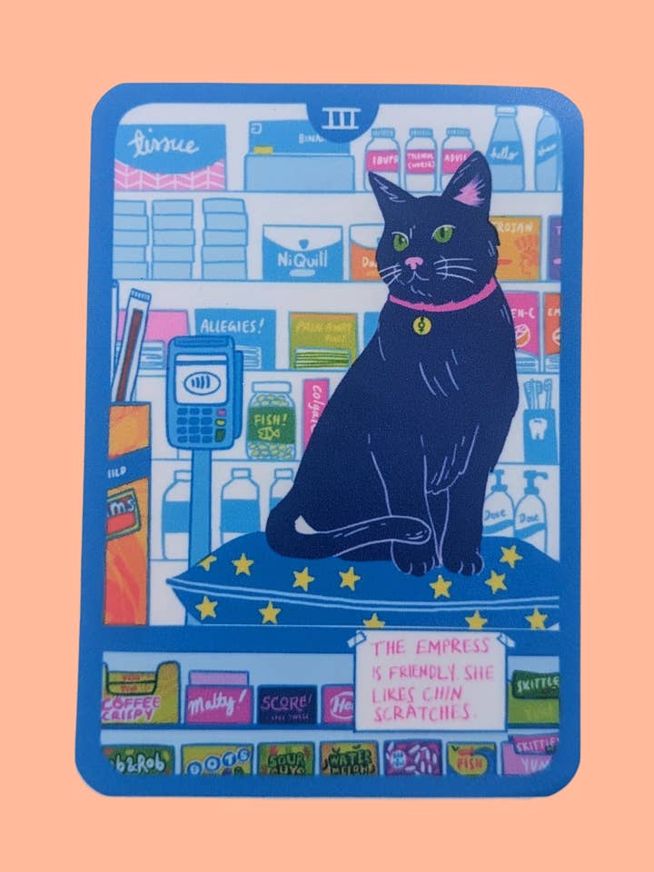 The Empress Waterproof Vinyl Sticker — Cornerstore Tarot | 2.5"x3.5" for wholesale by Christina Hu