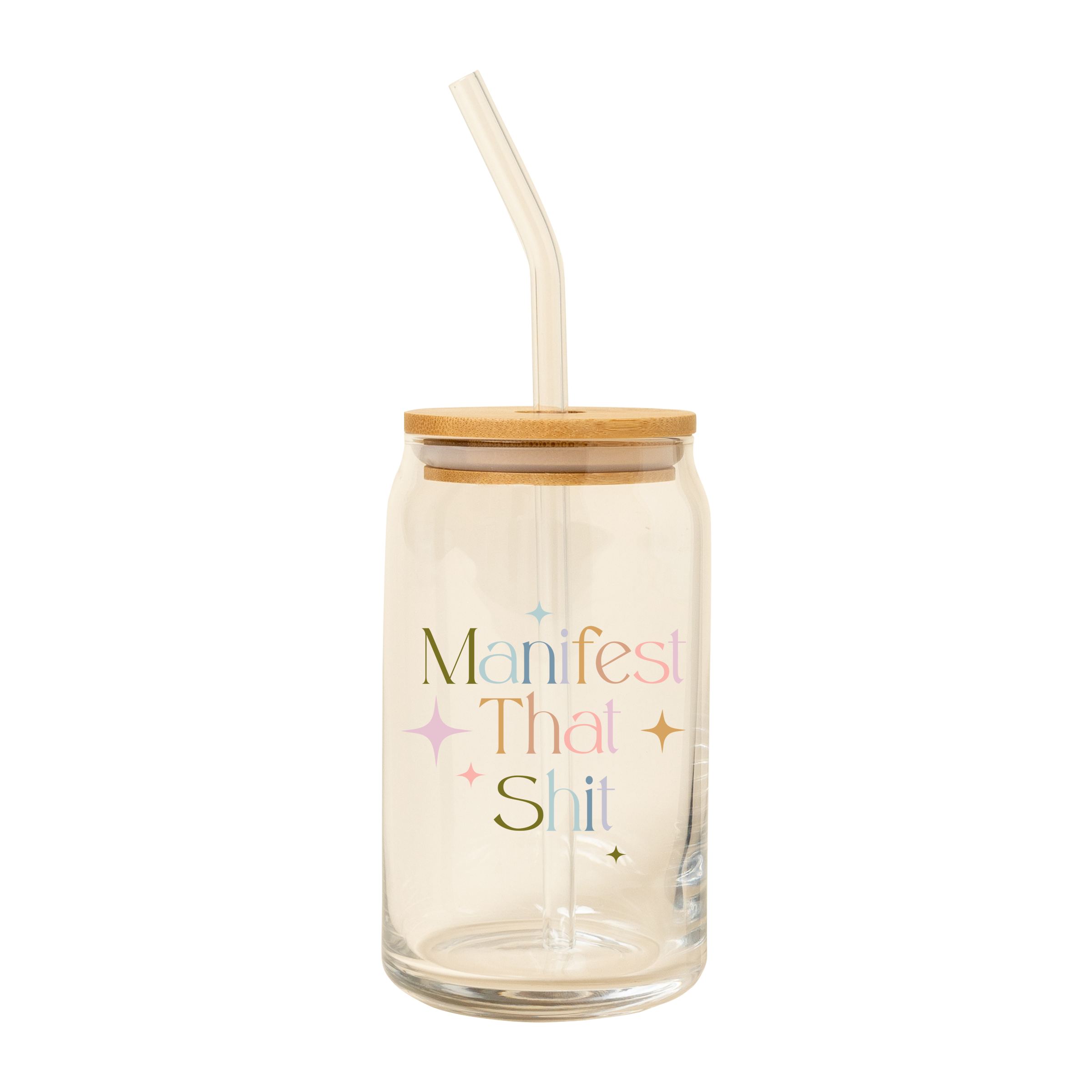 Talking Out of Turn - Wholesale Drinking Glass/Cup - Can Glass w/Lid + Straw (SALE!)6