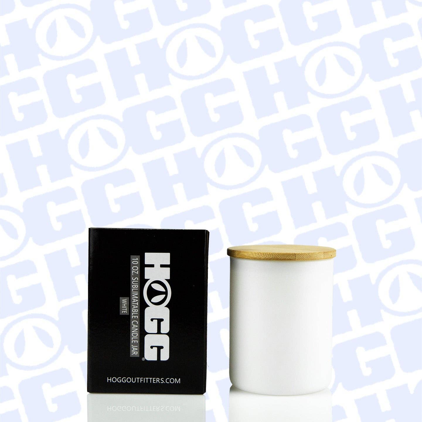 Hogg Outfitters - Venta al por mayor Velas en tarros - Tarro para vela sublimable de 10 oz - Blanco1