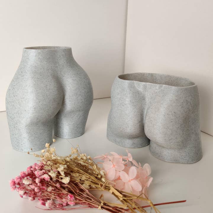 alterly – wholesale Kruka – Man Booty Planter, Man Bum Växt Kruka -3D Tryckt PLA Marmor1