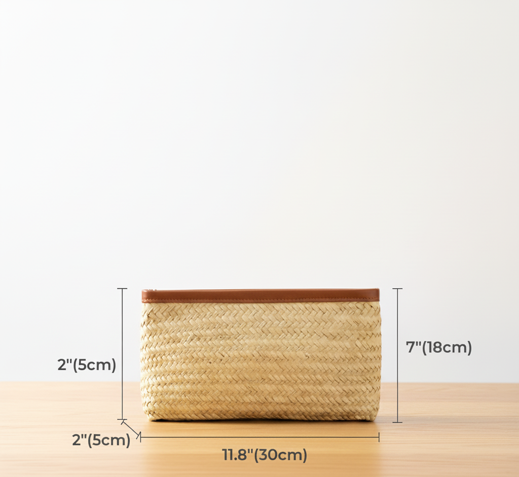 High crafty - Wholesale Clutch Bag - Women's - Handmade Straw Clutch Bag – Natural Palm Leaf Doum Clutch 3